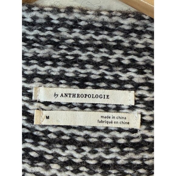 Anthropologie Linnea Mock Neck Striped Sweater Women’s Size Medium Black White - Picture 3 of 6